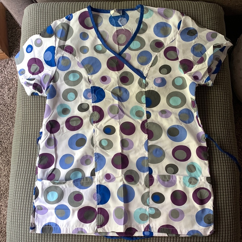 Polka dot scrub top